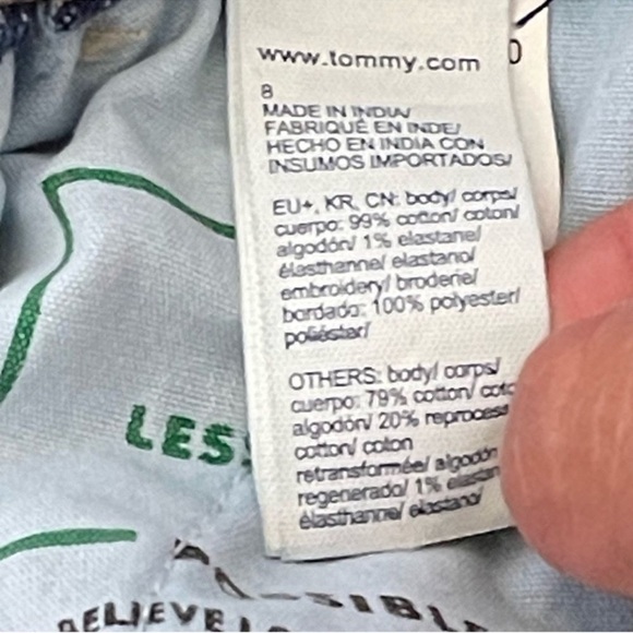 Tommy Hilfiger Women’s Paperbag High Rise Jean Size 8 Logo embroidered all over - Picture 10 of 11